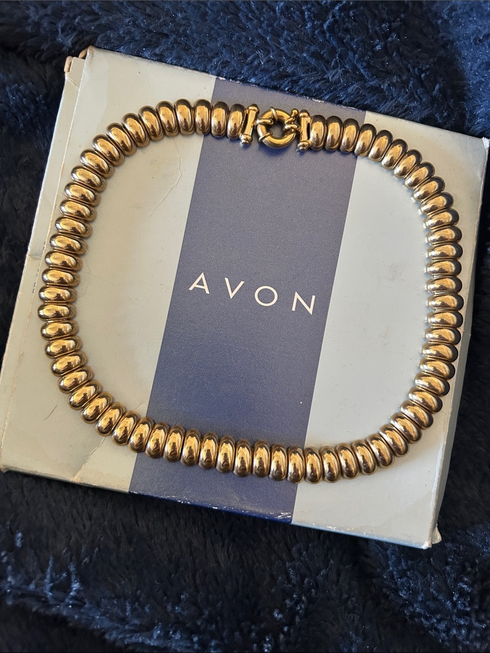 Avon Gold-Tone Beaded Choker Necklace